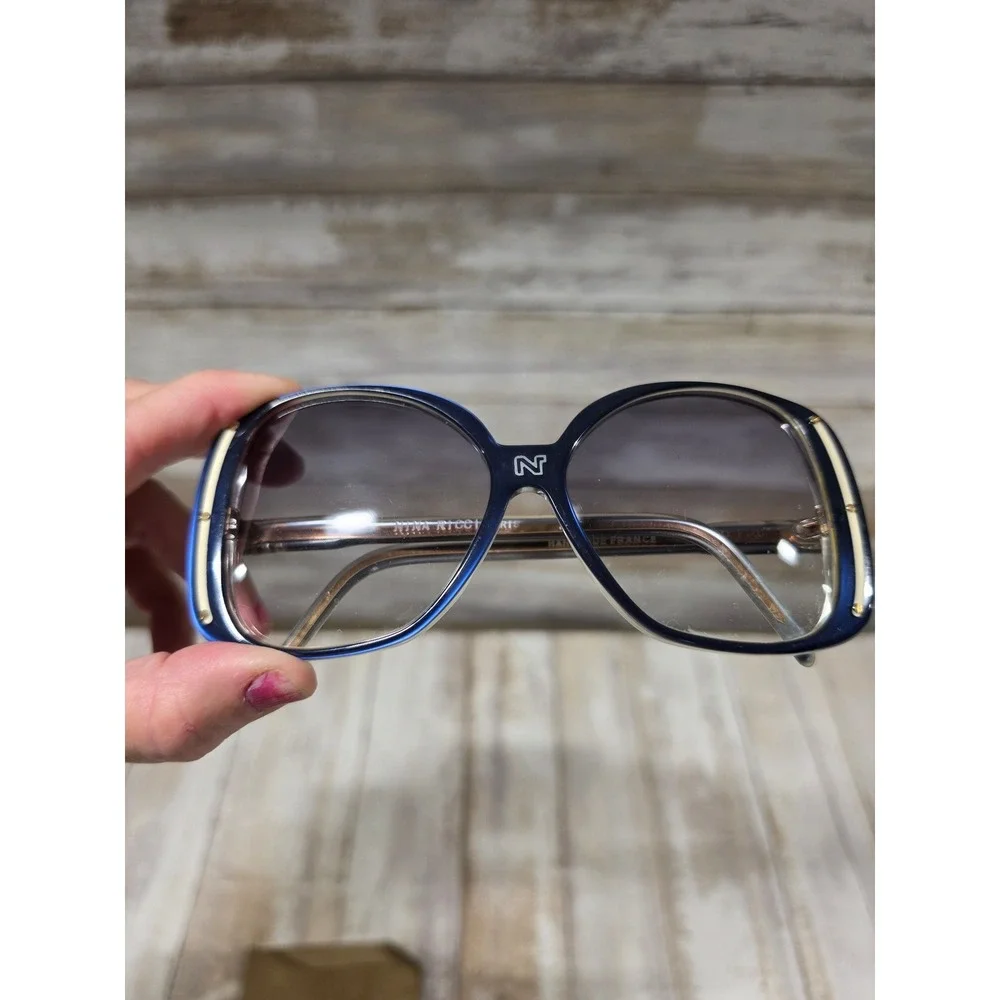 Vintage Nina Ricci Oversized Sunglasses Frames France with Pouch - READ / TLC